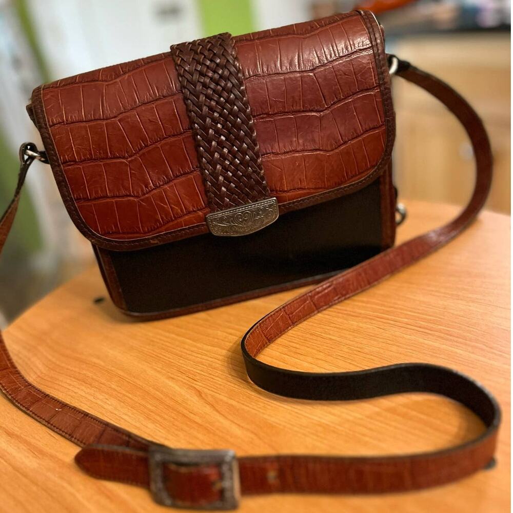 Vintage Brighton Brown Black Crossbody Bag - Picture 3 of 14